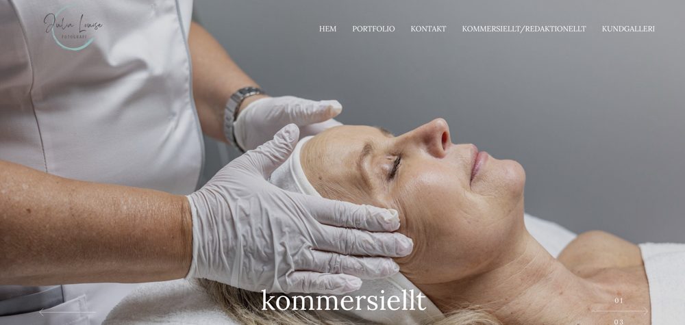 Skärmdump av julialouisefotografi.se